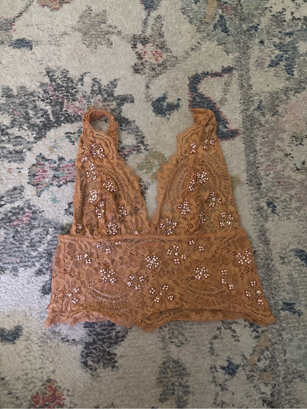 Zara Embellished Sheer Top